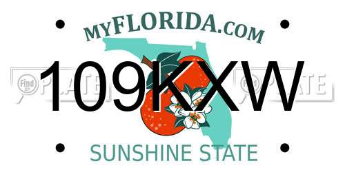 109KXW Florida License Plate