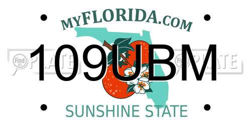 109UBM Florida License Plate