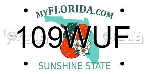 109WUF Florida License Plate
