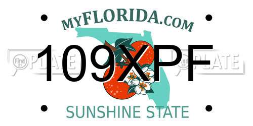 109XPF Florida License Plate