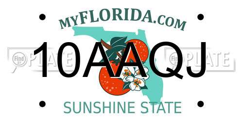 10AAQJ Florida License Plate