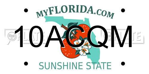 10ACQM Florida License Plate