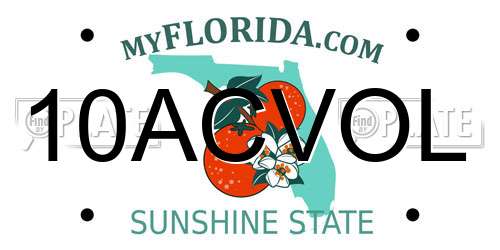 10ACVOL Florida License Plate