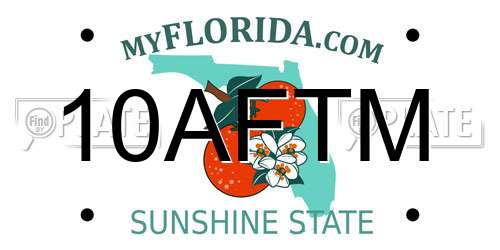 10AFTM Florida License Plate