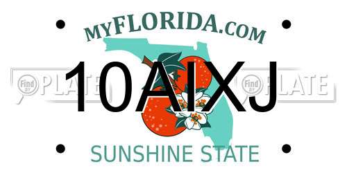 10AIXJ Florida License Plate