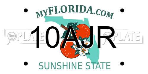 10AJR Florida License Plate
