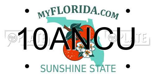 10ANCU Florida License Plate