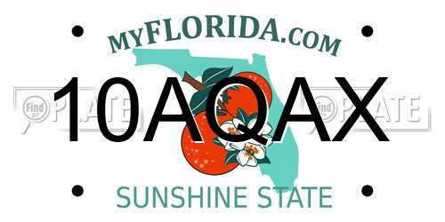 10AQAX Florida License Plate