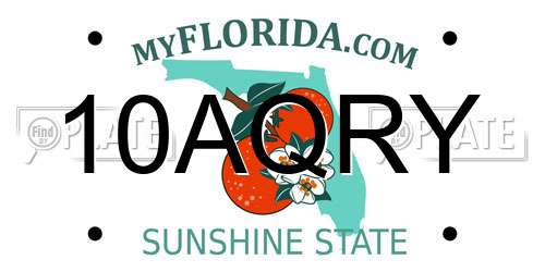 10AQRY Florida License Plate