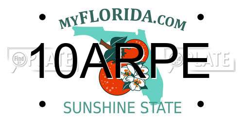 10ARPE Florida License Plate