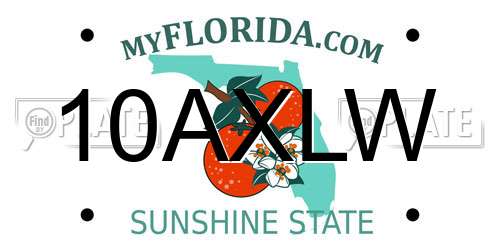 10AXLW Florida License Plate