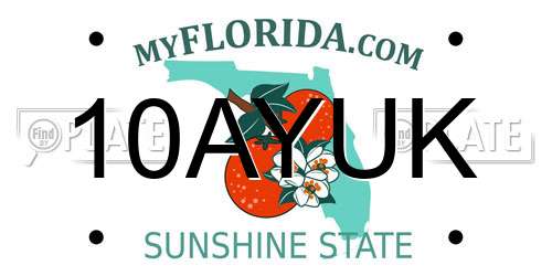 10AYUK Florida License Plate