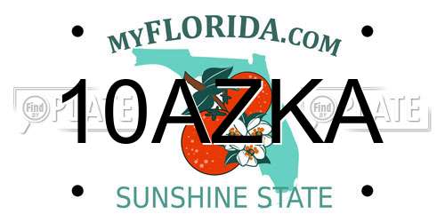 10AZKA Florida License Plate