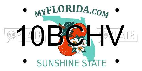 10BCHV Florida License Plate