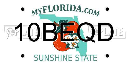 10BEQD Florida License Plate