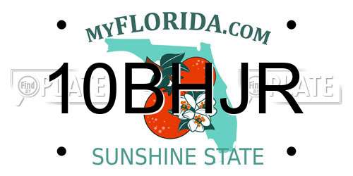 10BHJR Florida License Plate