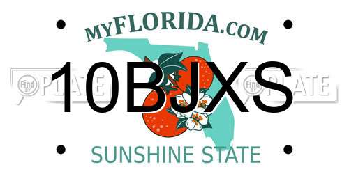 10BJXS Florida License Plate