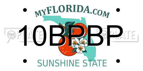 10BPBP Florida License Plate