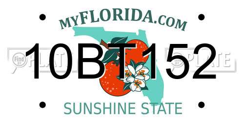 10BT152 Florida License Plate