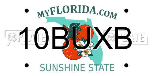 10BUXB Florida License Plate