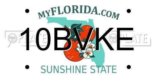 10BVKE Florida License Plate
