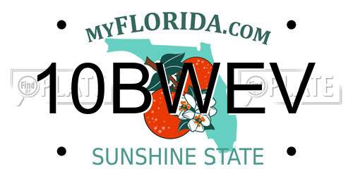 10BWEV Florida License Plate