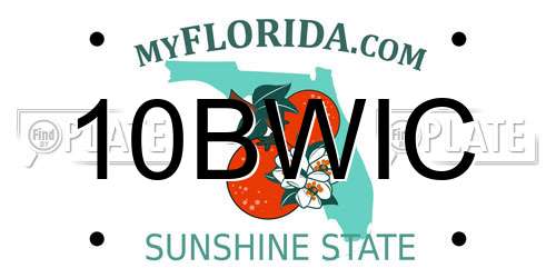 10BWIC Florida License Plate