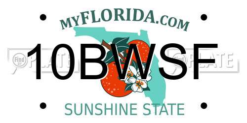 10BWSF Florida License Plate