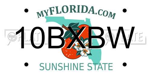 10BXBW Florida License Plate