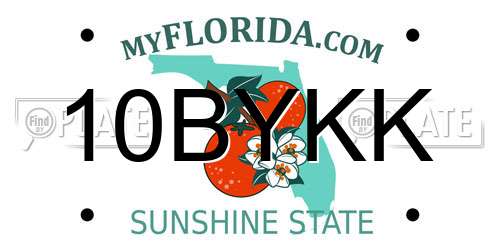 10BYKK Florida License Plate