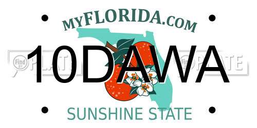 10DAWA Florida License Plate