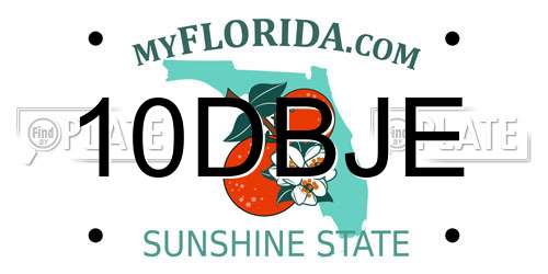 10DBJE Florida License Plate