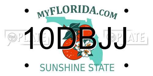 10DBJJ Florida License Plate
