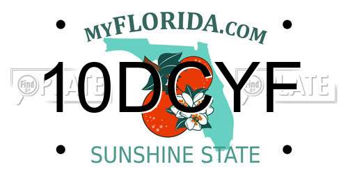 10DCYF Florida License Plate