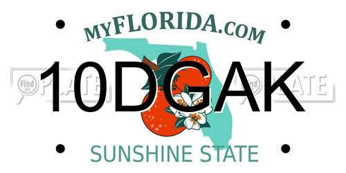 10DGAK Florida License Plate