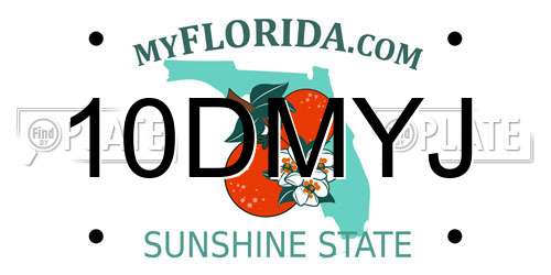 10DMYJ Florida License Plate