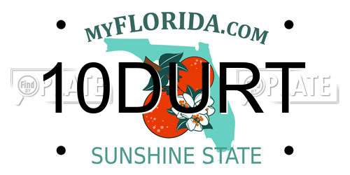 10DURT Florida License Plate