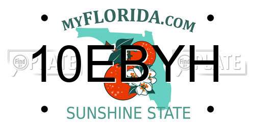 10EBYH Florida License Plate