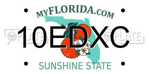 10EDXC Florida License Plate