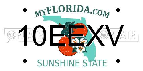 10EEXV Florida License Plate