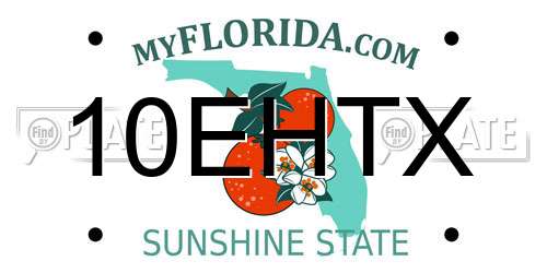 10EHTX Florida License Plate