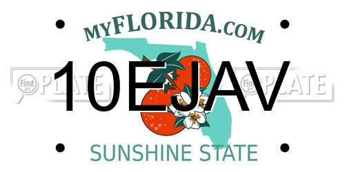 10EJAV Florida License Plate