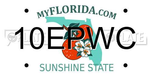 10EPWC Florida License Plate