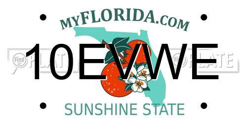 10EVWE Florida License Plate