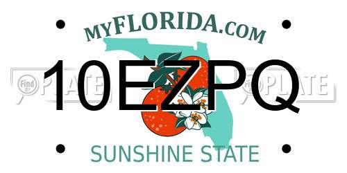 10EZPQ Florida License Plate