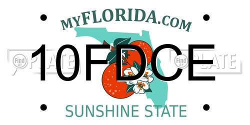 10FDCE Florida License Plate