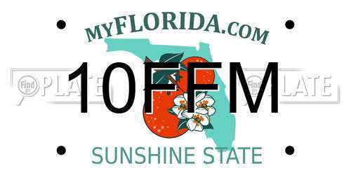 10FFM Florida License Plate