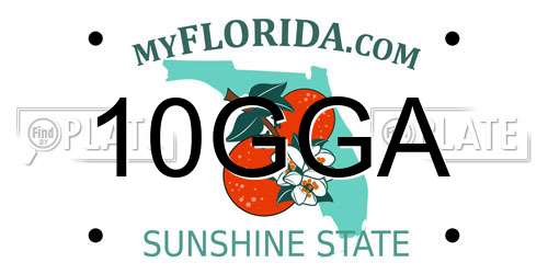10GGA Florida License Plate