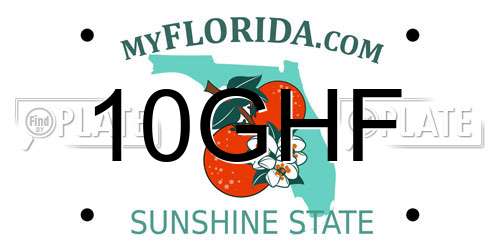 10GHF Florida License Plate