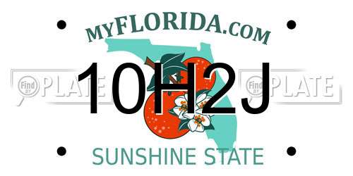 10H2J Florida License Plate